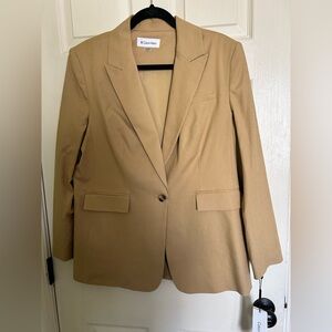 Calvin Klein Women's Tan Single-Button Blazer